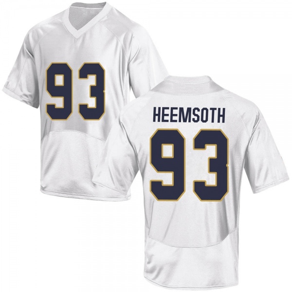 Zane Heemsoth Notre Dame Fighting Irish NCAA Men's #93 White Game College Stitched Football Jersey GWR0655EM